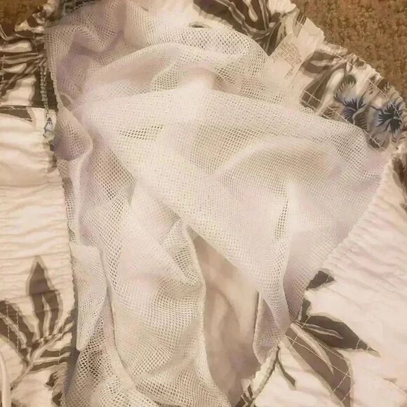 MERONA Men's XL ( 38-42") White/Moss Floral Brief Lined Trunks - Picture 12 of 12